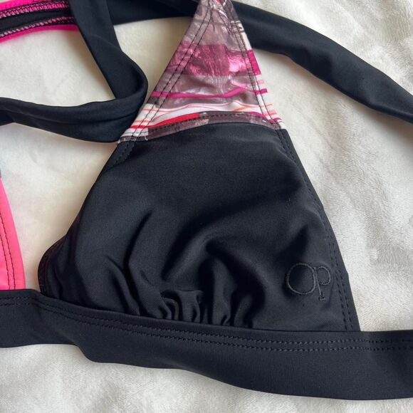 Vintage Y2K cyber glam OP pink and black bikini set size medium (junior’s 7/9) - Picture 5 of 8